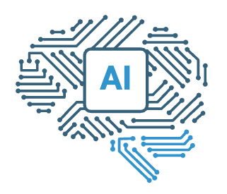 Illustration of a brain with circuit lines and a central AI label, representing machine learning.